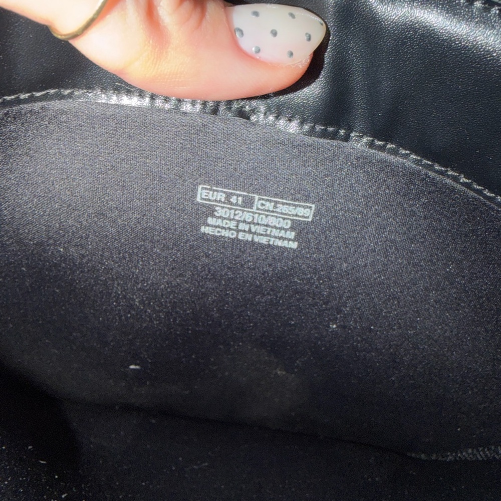 Zara Shiny Black Mid-Calf Leather Heeled Boots - Picture 5 of 6